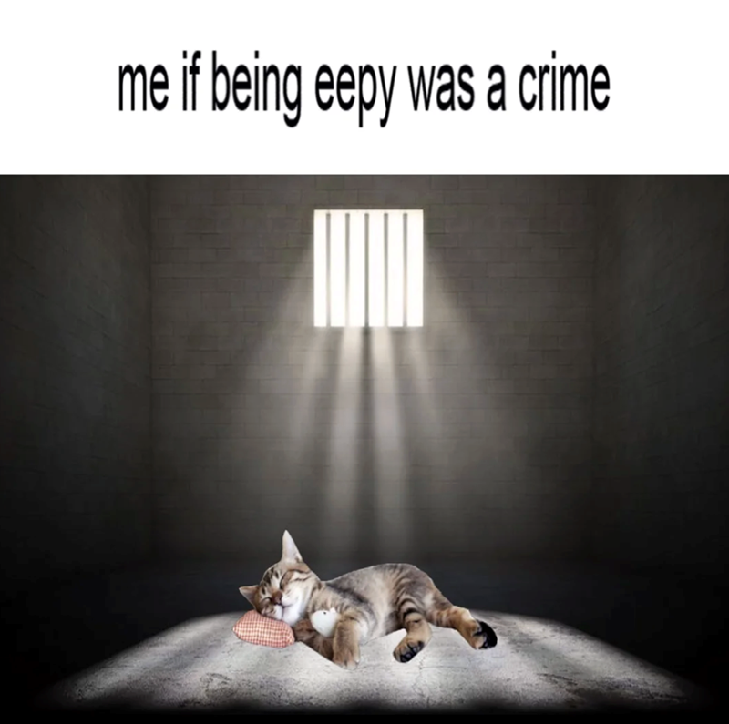 me if being eepy was a crime