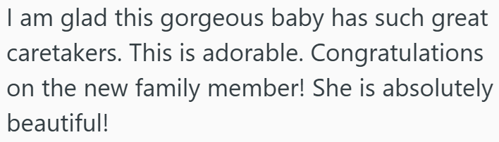 I am glad this gorgeous baby has such great caretakers. This is adorable. Congratulations on the new family member! She is absolutely beautiful!