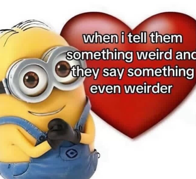 when i tell them something weird and they say something even weirder