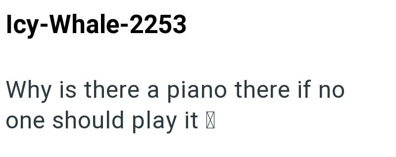 Icy-Whale-2253 Why is there a piano there if no one should play it