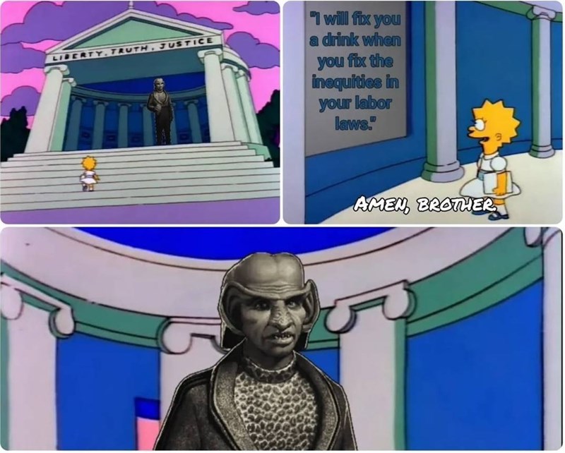 LIBERTY, TRUTH, JUSTICE "I will fix you a drink when you fix the inequities in your labor laws." AMEN, BROTHER