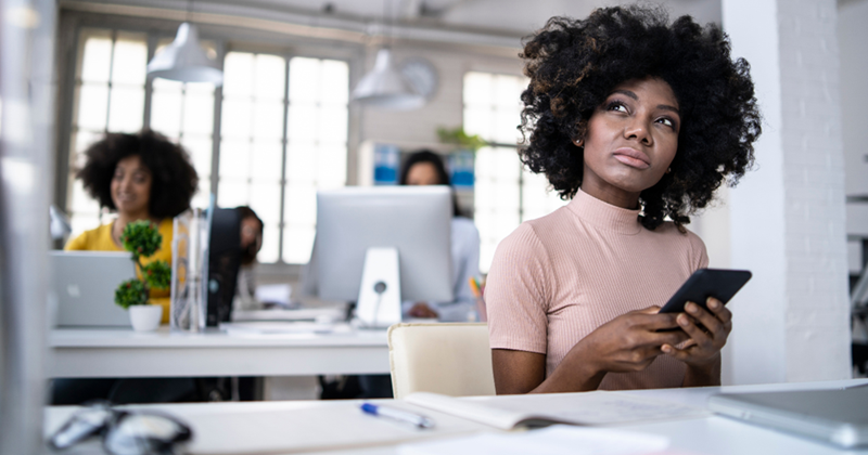 Woman working in the office.