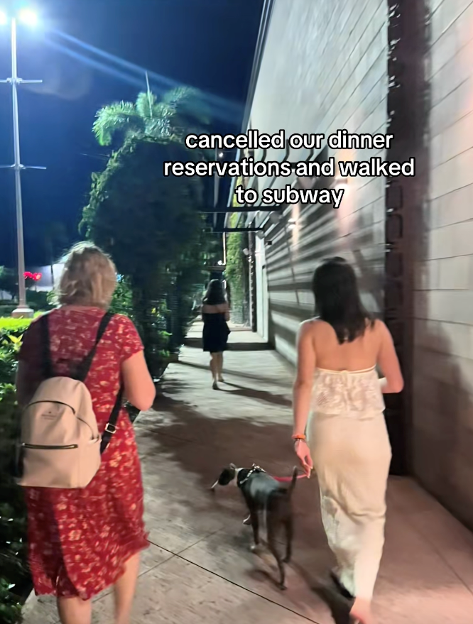 cancelled our dinner reservations and walked to subway