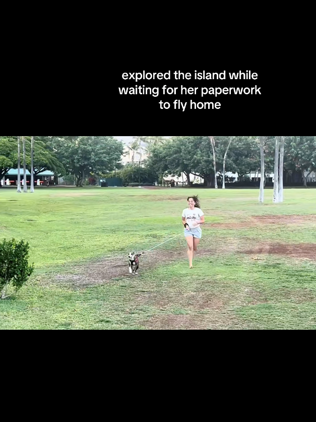 explored the island while waiting for her paperwork to fly home