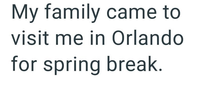 My family came to visit me in Orlando for spring break.