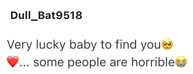 Dull_Bat9518 Very lucky baby to find you some people are horrible