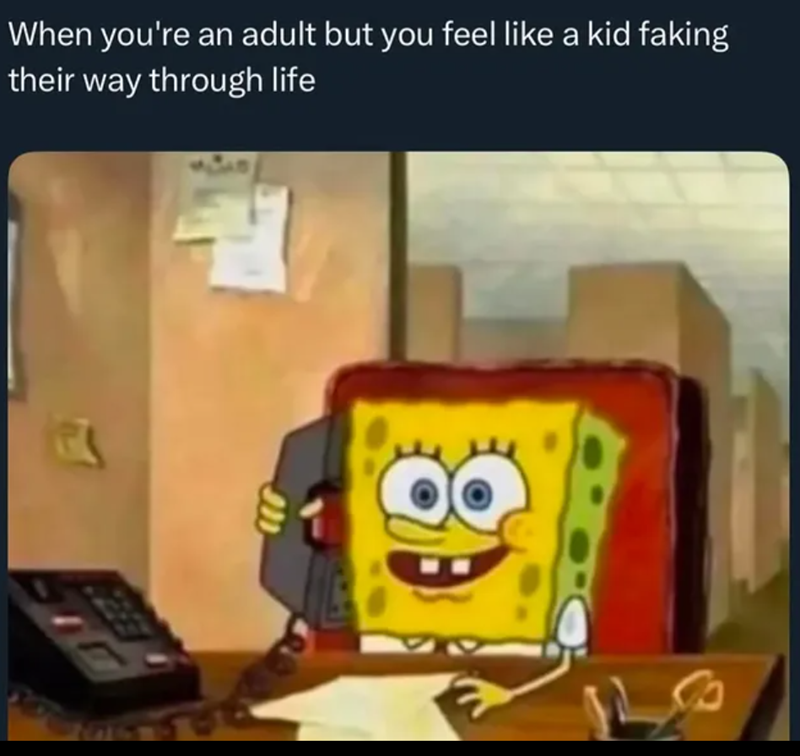 When you're an adult but you feel like a kid faking their way through life e