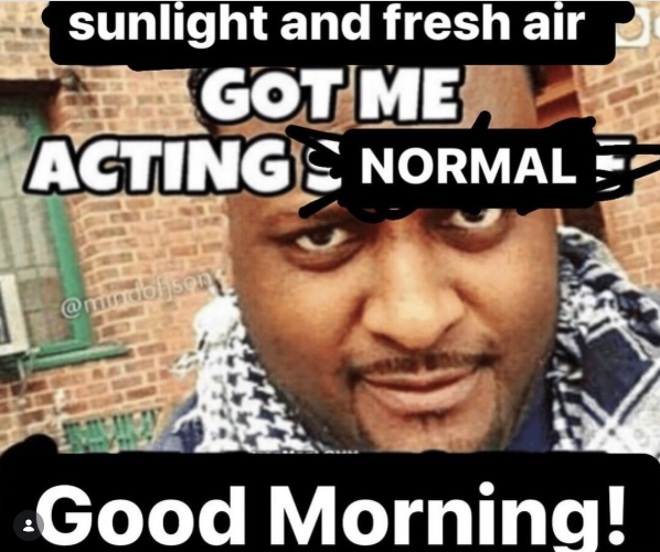sunlight and fresh air GOT ME ACTINGS NORMAL @mindo Good Morning!