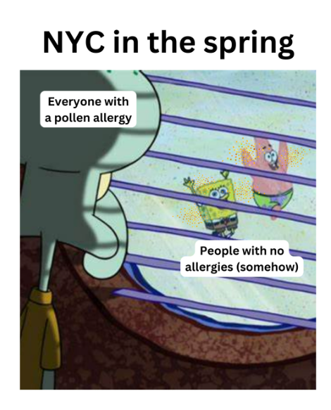 NYC in the spring Everyone with a pollen allergy People with no allergies (somehow)
