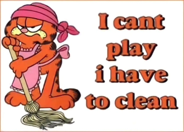 I cant play i have to clean