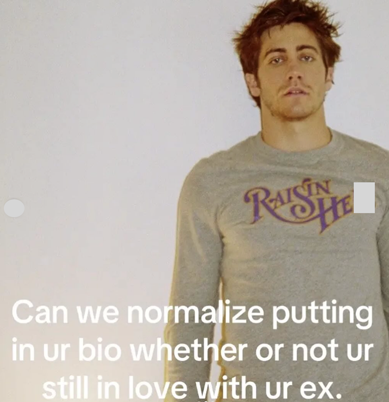 RAISIN HE Can we normalize putting in ur bio whether or not ur still in love with ur ex. 3)