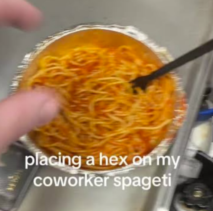 placing a hex on my coworker spageti