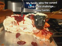 My family wins the cursed Lamb Cake challenge... Happy Easter