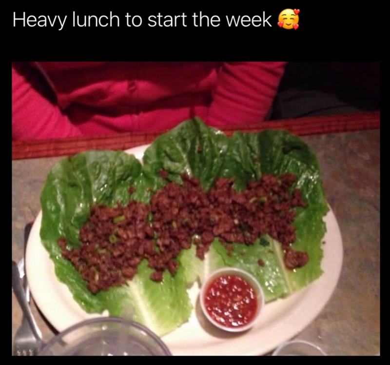 Heavy lunch to start the week