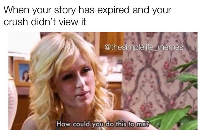 When your story has expired and your crush didn't view it @thesimplelife_memes How could you do this to me?