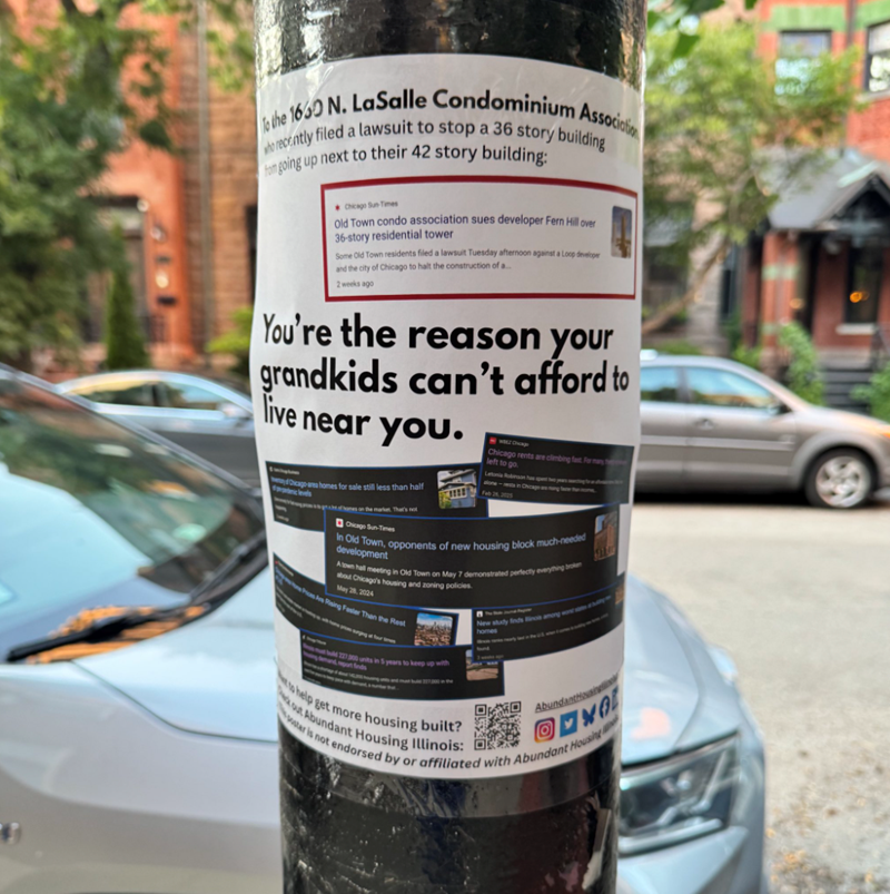 To the 1600 N. LaSalle Condominium Association who recently filed a lawsuit to stop a 36 story building fom going up next to their 42 story building: Chicago Sun-Times Old Town condo association sues developer Fern Hill over 36-story residential tower Some Old Town residents filed a lawsuit Tuesday afternoon against a Loop developer and the city of Chicago to halt the construction of a 2 weeks ago You're the reason your grandkids can't afford to live near you. Chicago area homes for sale still l