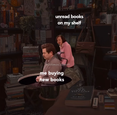 FARM wa 13 unread books on my shelf @fatiman zamab me buying new books IF WE WERE VILLAINS MERIO