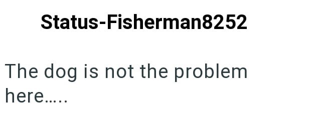 Status-Fisherman8252 The dog is not the problem here.....