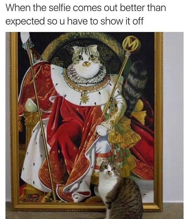 When the selfie comes out better than expected so u have to show it off