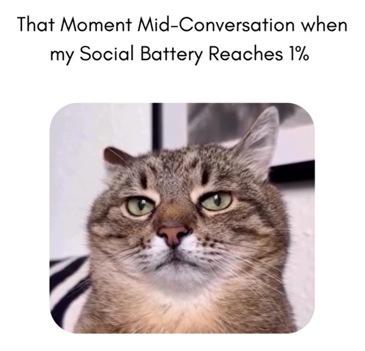 That Moment Mid-Conversation when my Social Battery Reaches 1%