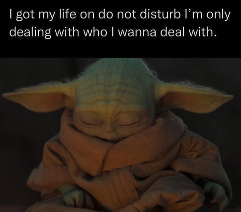 I got my life on do not disturb I'm only dealing with who I wanna deal with.