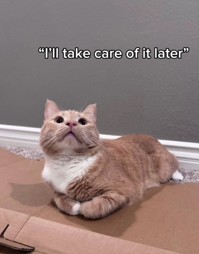 "I'll take care of it later"