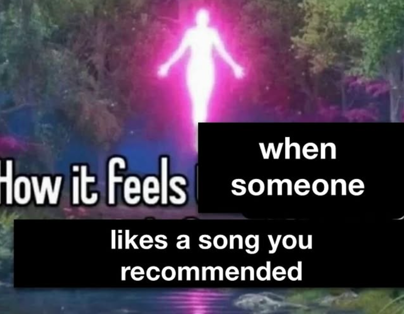 How it feels when someone likes a song you recommended