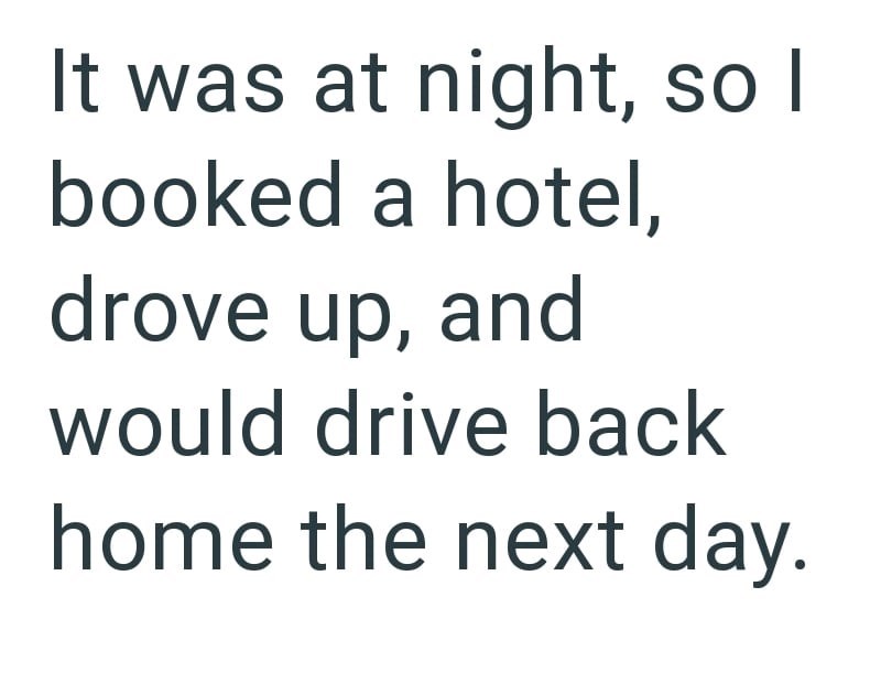 It was at night, so I booked a hotel, drove up, and would drive back home the next day.