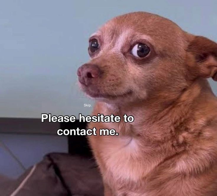 Skip. Please hesitate to contact me.