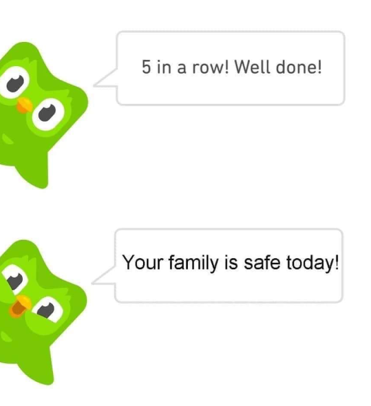 5 in a row! Well done! Your family is safe today!