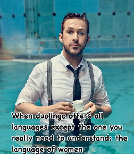 When duolingo offers all languages except the one you really need to understand: the language of women