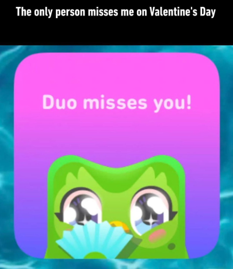 The only person misses me on Valentine's Day Duo misses you!