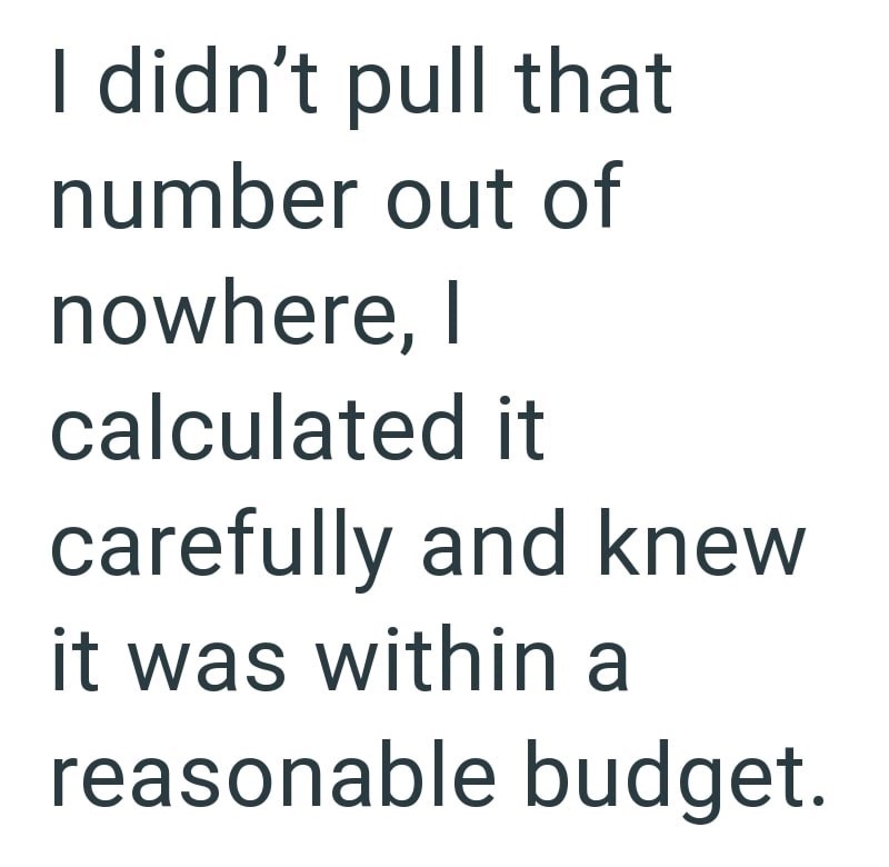 I didn't pull that number out of nowhere, I calculated it carefully and knew it was within a reasonable budget.