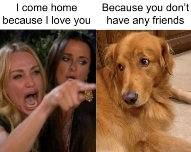 I come home because I love you Because you don't have any friends