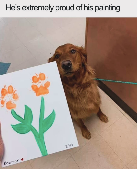 He's extremely proud of his painting Boomer 2019