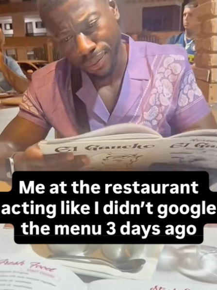 El Gaucko Me at the restaurant acting like I didn't google the menu 3 days ago Fresh Food