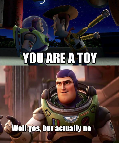 YOU ARE A TOY Well yes, but actually no