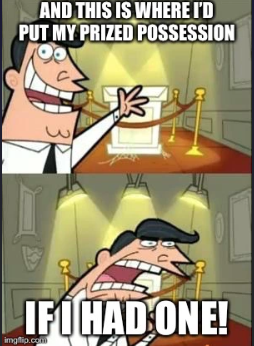 AND THIS IS WHERE I'D PUT MY PRIZED POSSESSION IF I HAD ONE! imgflip.com