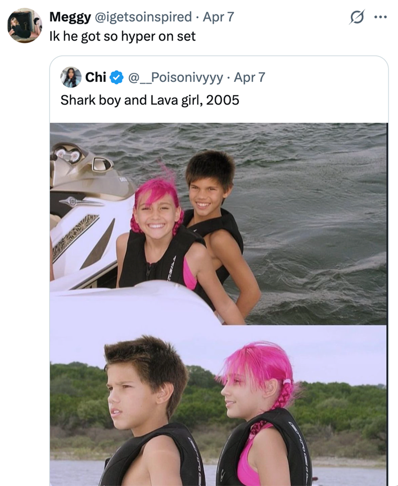 Meggy @igetsoinspired Apr 7 Ik he got so hyper on set Chi @__Poisonivyyy • Apr 7 Shark boy and Lava girl, 2005