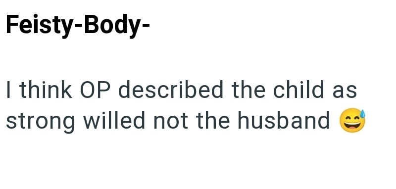 Feisty-Body- I think OP described the child as strong willed not the husband