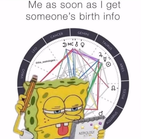 VIRGO LEO Me as soon as I get someone's birth info. CANCER GEMINI MCQ the asstrologers ASTROLOGY TAURUS 270 ARIES Sb. AQUARIUS PISCES