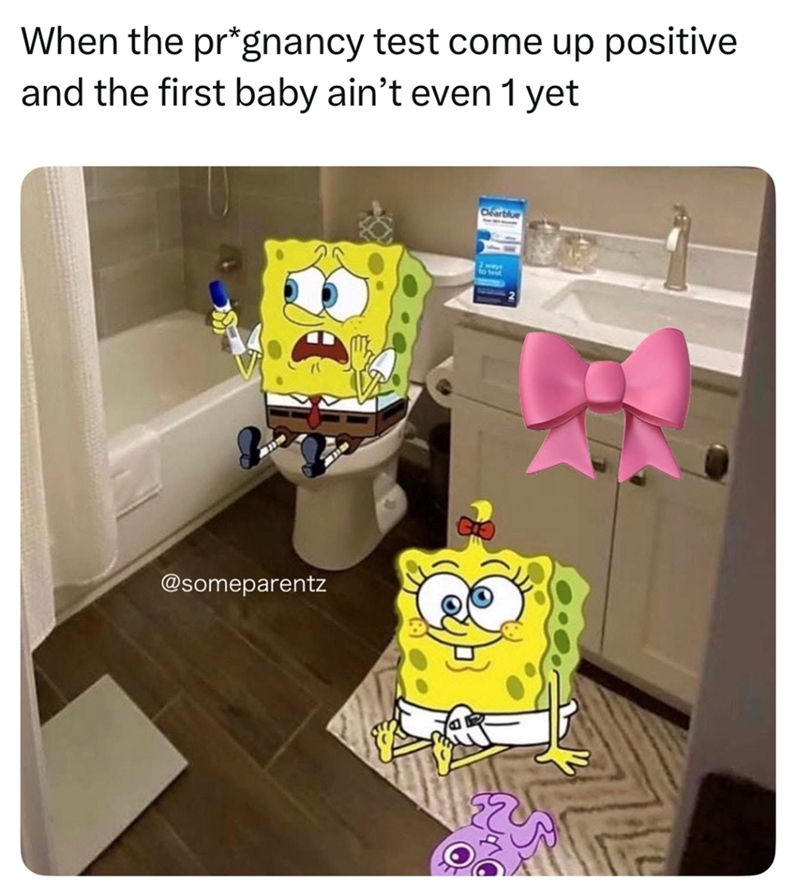 When the pr*gnancy test come up positive and the first baby ain't even 1 yet @someparentz Clearblue