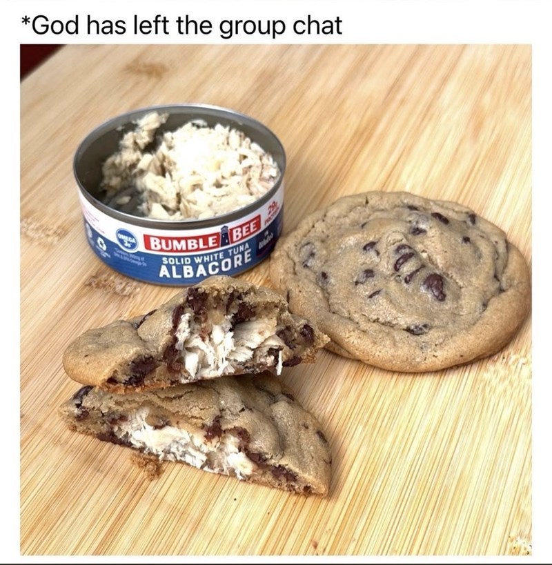 *God has left the group chat OMEGA BUMBLE BEE SOLID WHITE TUNA