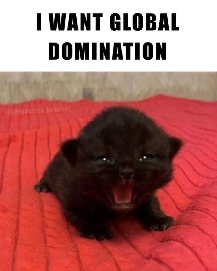 I WANT GLOBAL DOMINATION @wholesome.beancat