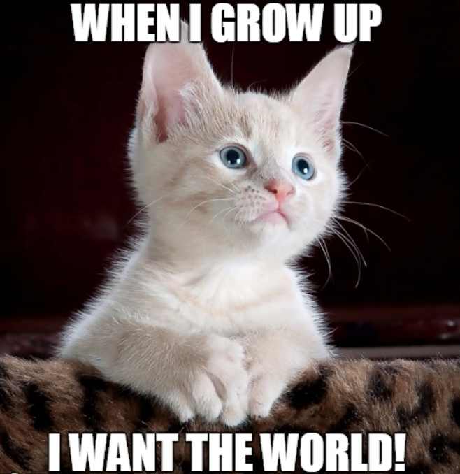 WHEN I GROW UP I WANT THE WORLD!