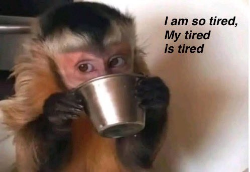 I am so tired, My tired is tired