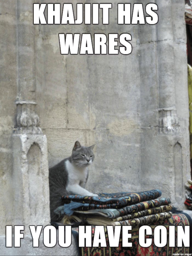 KHAJIIT HAS WARES IF YOU HAVE COIN made on imgur