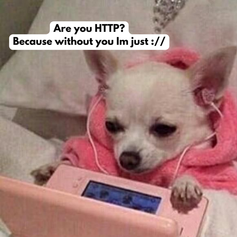 Are you HTTP? Because without you Im just ://