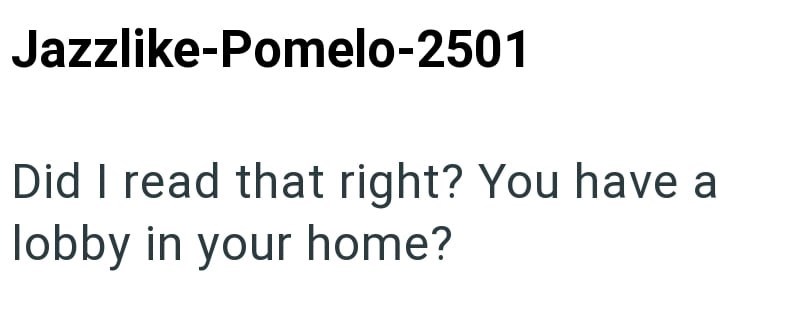 Jazzlike-Pomelo-2501 Did I read that right? You have a lobby in your home?