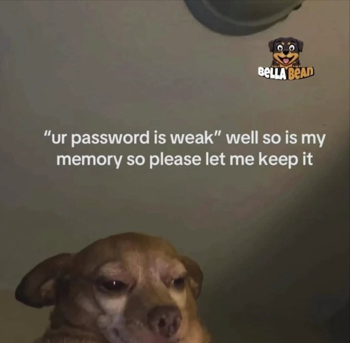 BELLA BEAD "ur password is weak" well so is my memory so please let me keep it
